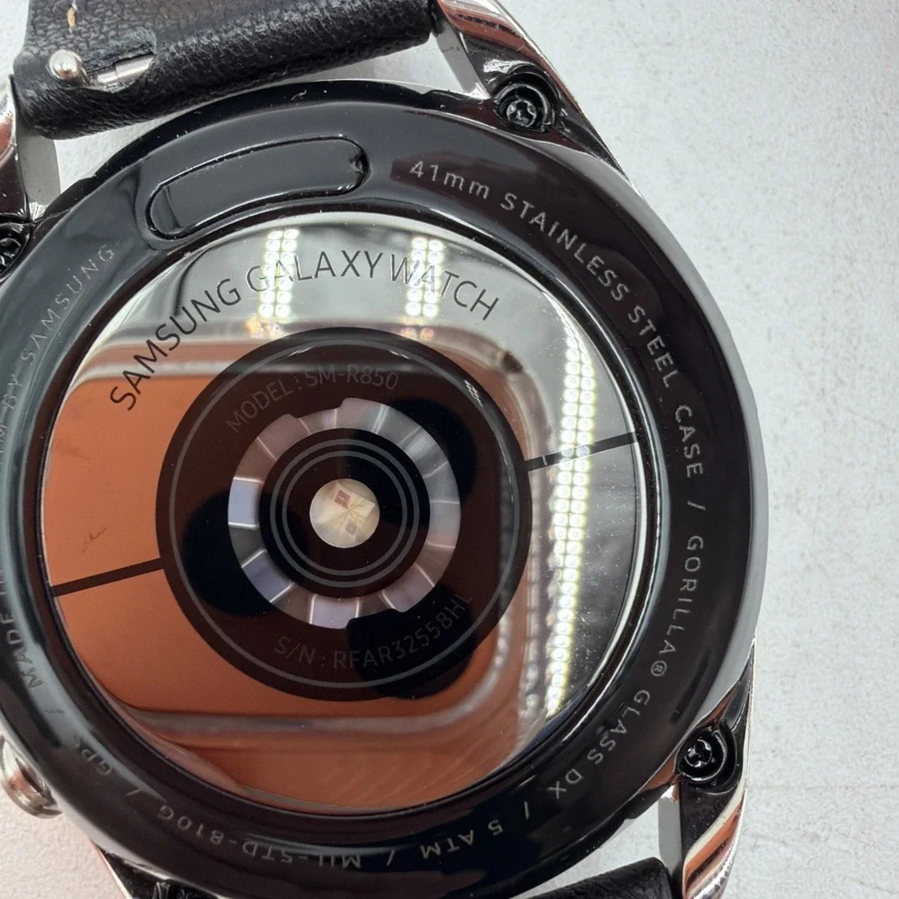 Samsung Galaxy Watch3 SM-R850 41mm Stainless Steel Black Leather GPS Tested